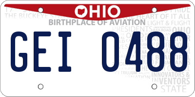 OH license plate GEI0488