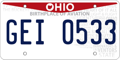 OH license plate GEI0533