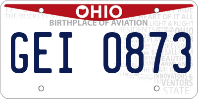 OH license plate GEI0873