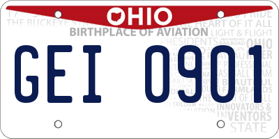 OH license plate GEI0901