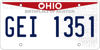 OH license plate GEI1351