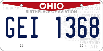 OH license plate GEI1368