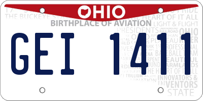 OH license plate GEI1411