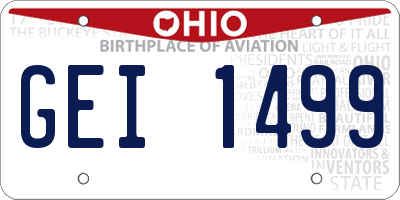 OH license plate GEI1499