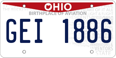 OH license plate GEI1886