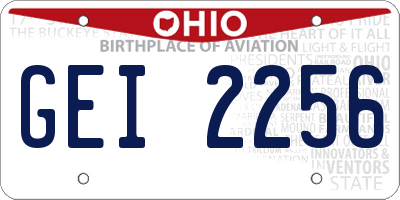 OH license plate GEI2256