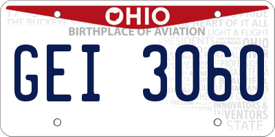 OH license plate GEI3060