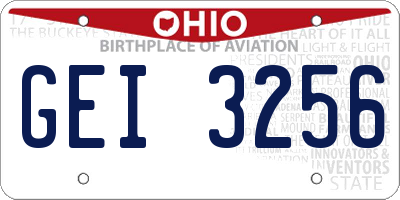 OH license plate GEI3256