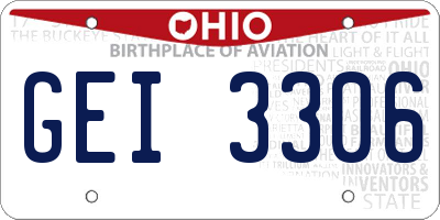 OH license plate GEI3306