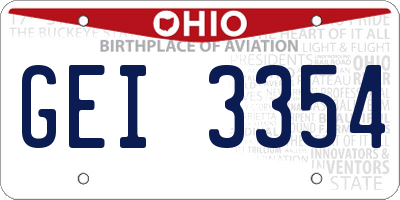 OH license plate GEI3354