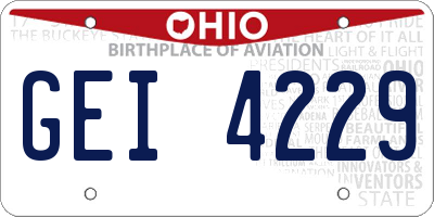 OH license plate GEI4229