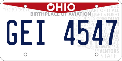 OH license plate GEI4547