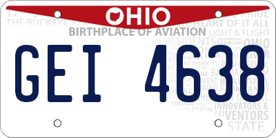 OH license plate GEI4638