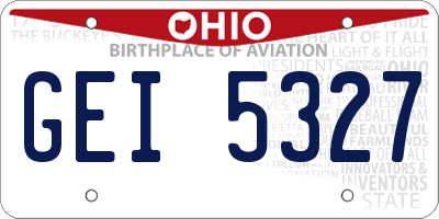 OH license plate GEI5327