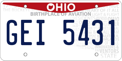 OH license plate GEI5431