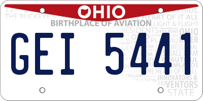 OH license plate GEI5441
