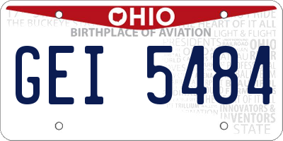 OH license plate GEI5484
