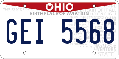 OH license plate GEI5568