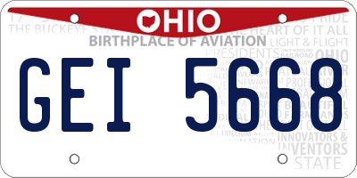 OH license plate GEI5668