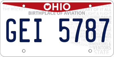 OH license plate GEI5787