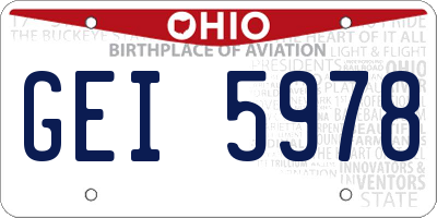 OH license plate GEI5978