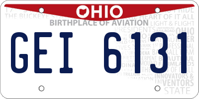 OH license plate GEI6131