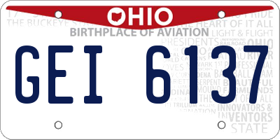 OH license plate GEI6137