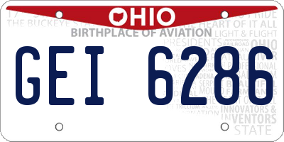 OH license plate GEI6286