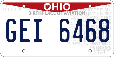OH license plate GEI6468
