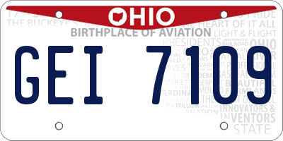 OH license plate GEI7109