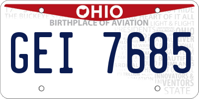 OH license plate GEI7685
