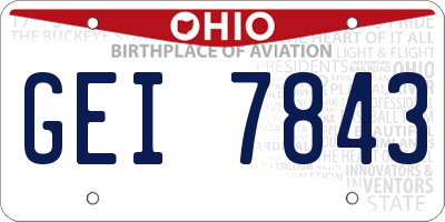 OH license plate GEI7843