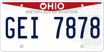 OH license plate GEI7878