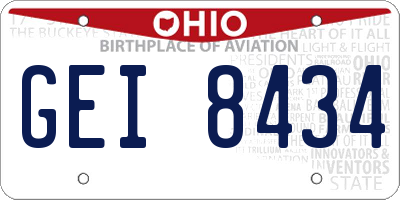 OH license plate GEI8434
