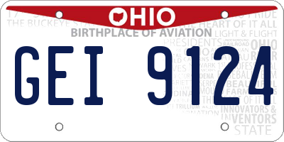 OH license plate GEI9124