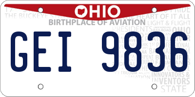 OH license plate GEI9836