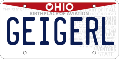 OH license plate GEIGERL