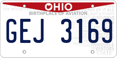 OH license plate GEJ3169