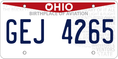 OH license plate GEJ4265