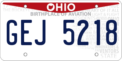OH license plate GEJ5218