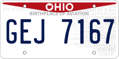 OH license plate GEJ7167