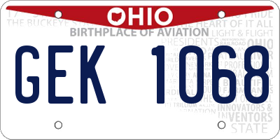 OH license plate GEK1068
