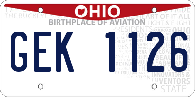 OH license plate GEK1126