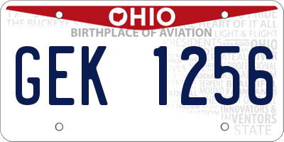 OH license plate GEK1256