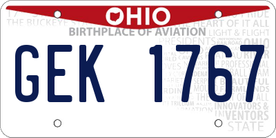 OH license plate GEK1767