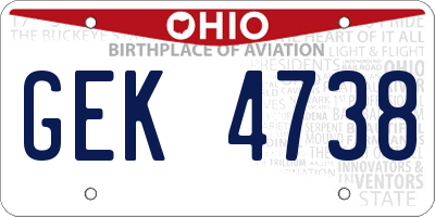 OH license plate GEK4738