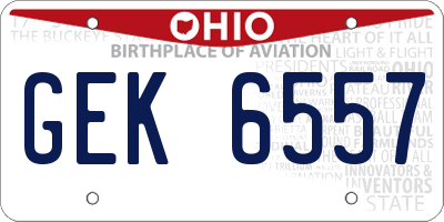 OH license plate GEK6557
