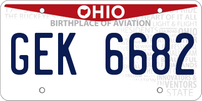 OH license plate GEK6682