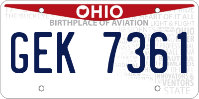 OH license plate GEK7361