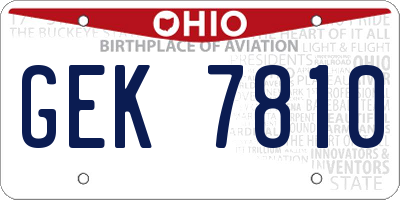 OH license plate GEK7810